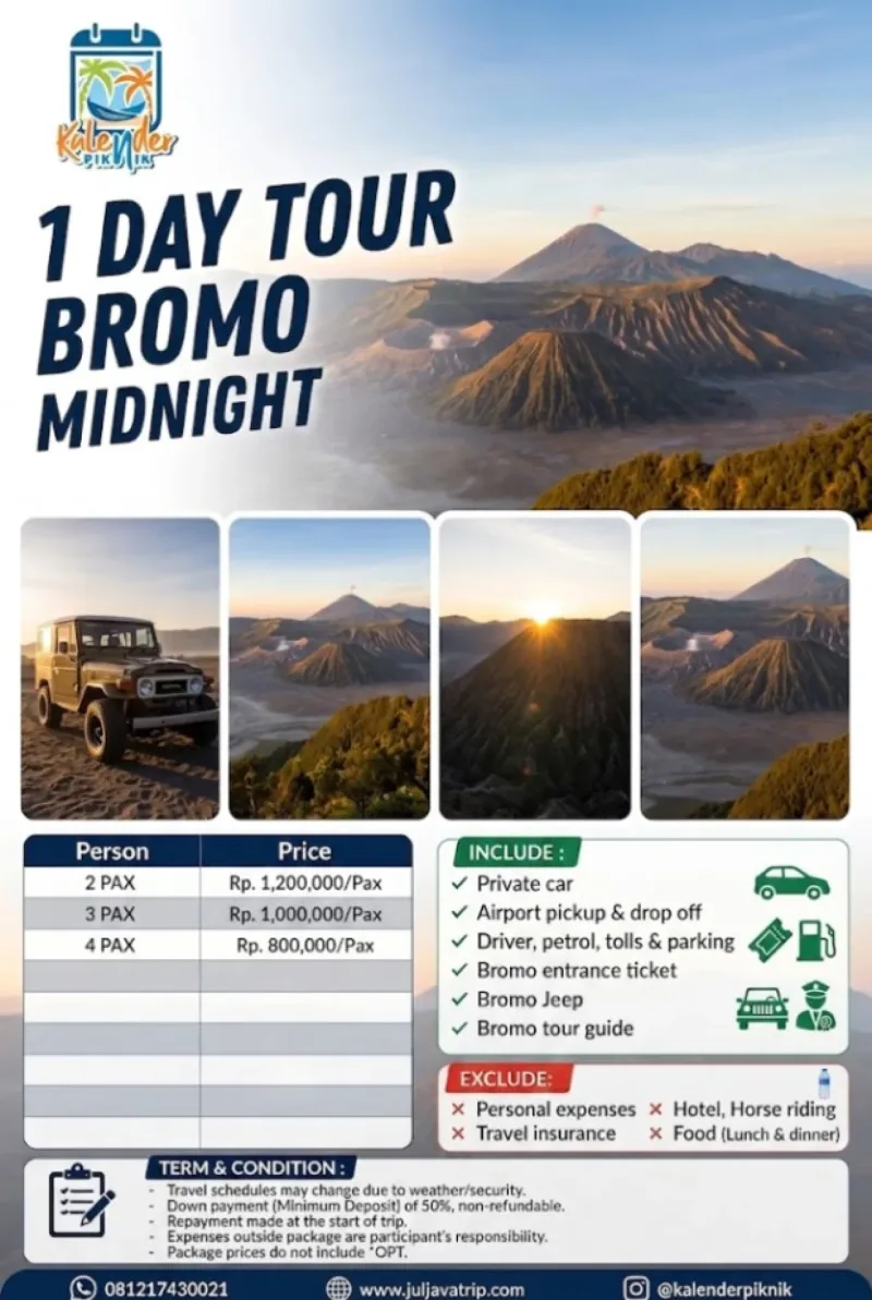 1 Day Tour Bromo Midnight